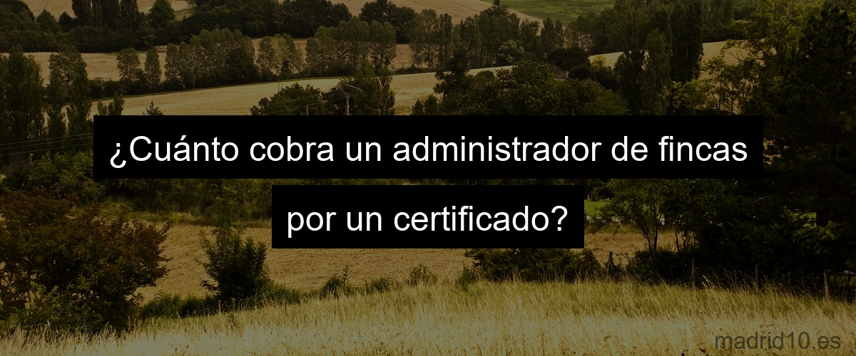 ¿Cuánto cobra un administrador de fincas por un certificado?