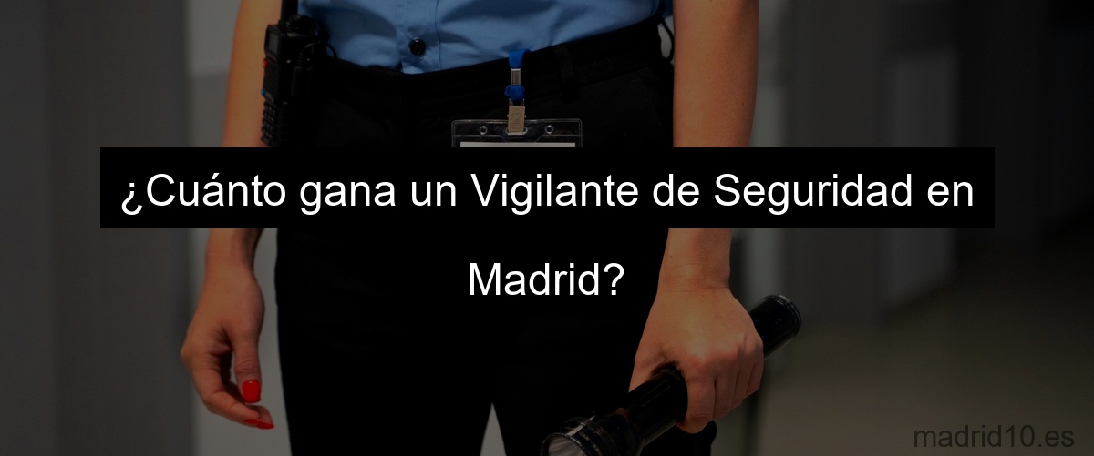 ¿Cuánto gana un Vigilante de Seguridad en Madrid?