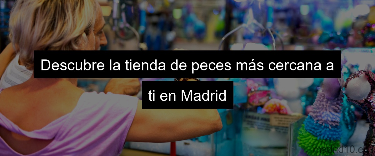 Descubre la tienda de peces más cercana a ti en Madrid
