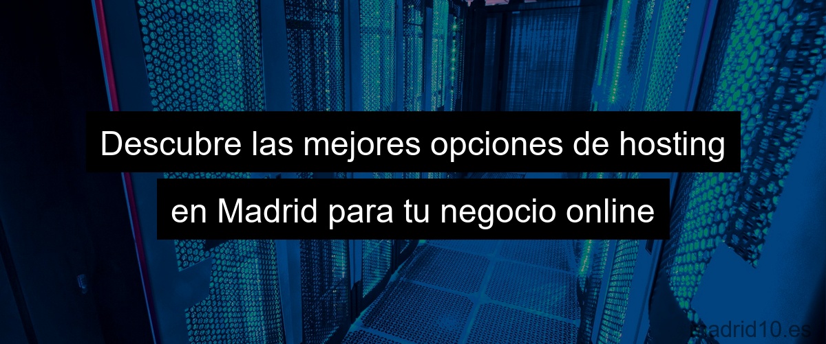 Descubre las mejores opciones de hosting en Madrid para tu negocio online