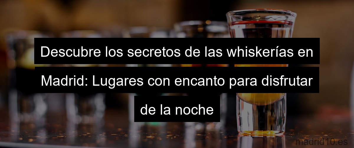 Descubre los secretos de las whiskerías en Madrid: Lugares con encanto para disfrutar de la noche
