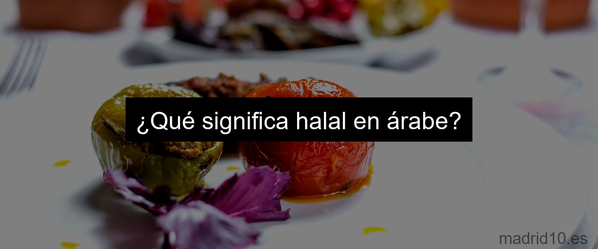 ¿Qué significa halal en árabe?
