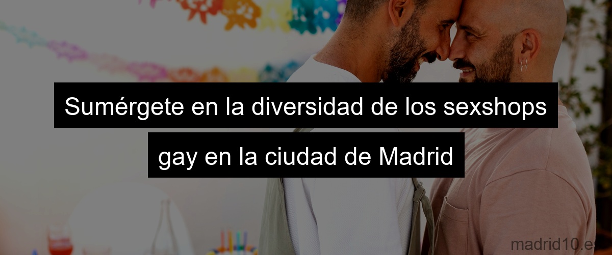 Sumérgete en la diversidad de los sexshops gay en la ciudad de Madrid